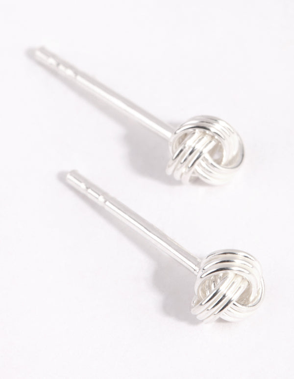 Sterling Silver Knot Stud Earrings