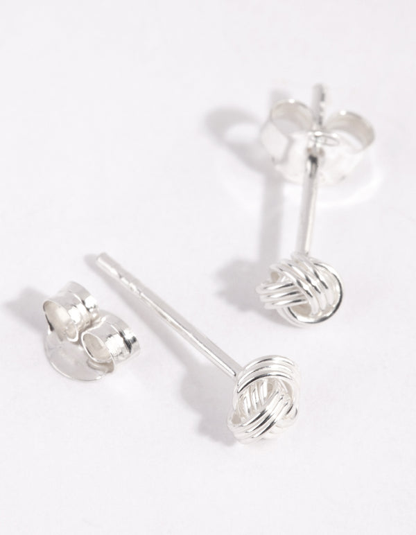 Sterling Silver Knot Stud Earrings