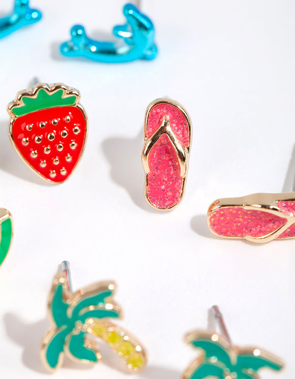 Kids Gold Beach Stud Earring Pack