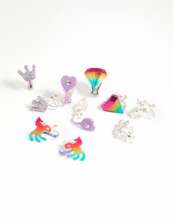 Kids Silver Royal Clip On Earring Pack