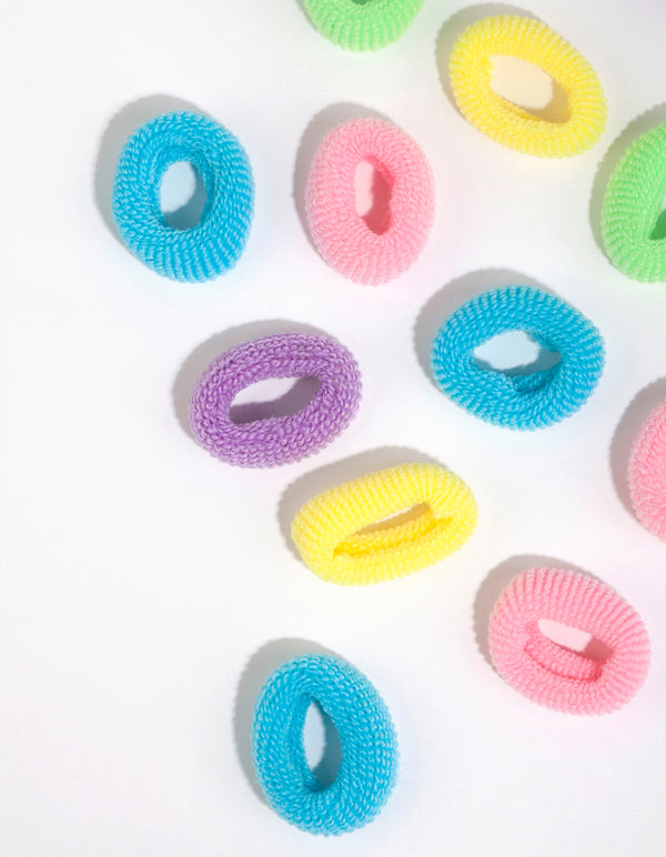 Kids Fabric Pastel Hair Ties & Pouch