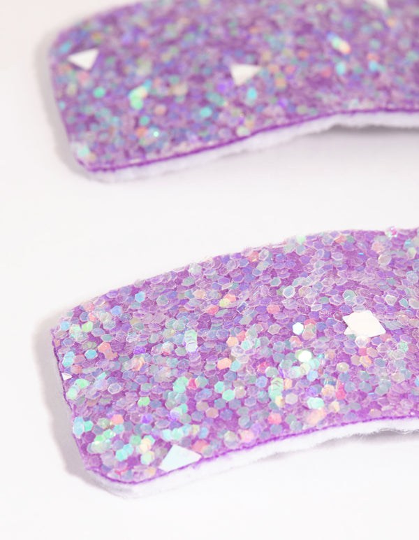 Purple Glitter Statement Pack Snap Clips