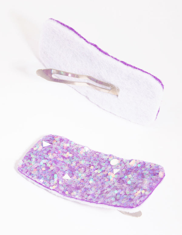 Purple Glitter Statement Pack Snap Clips