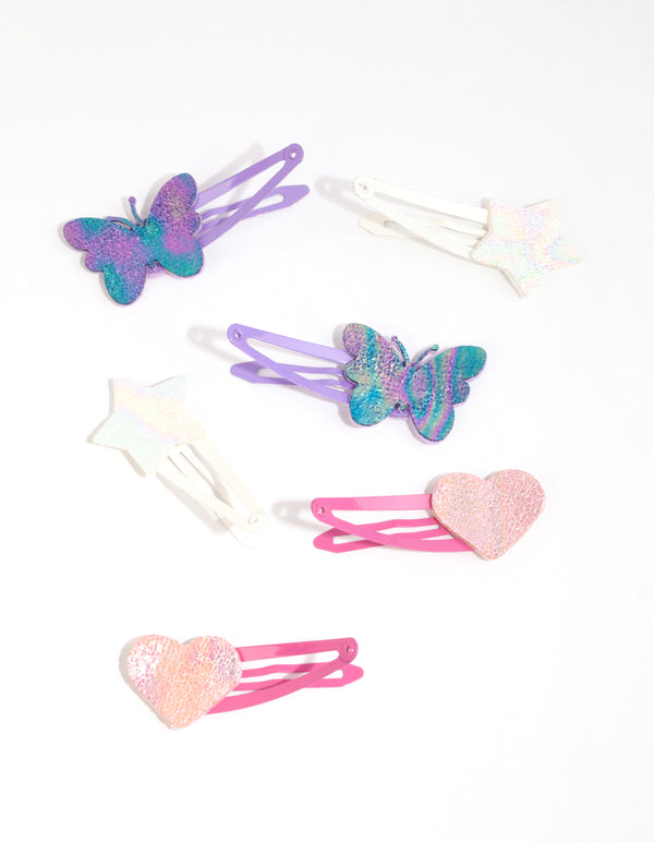 Kids Matte Multicoloured Ombre Motif Snap Clips