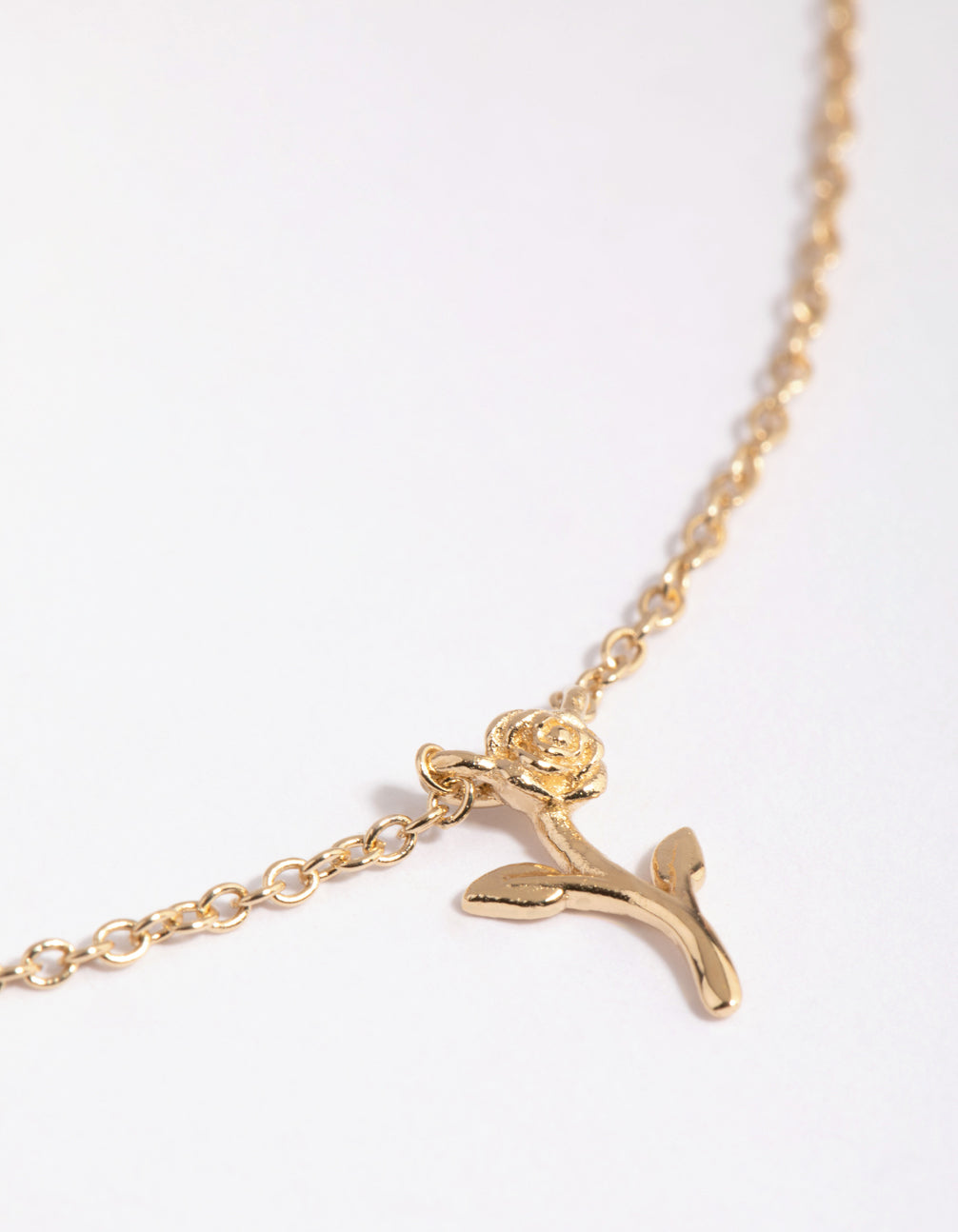 Gold Plated Sterling Silver Rose Necklace
