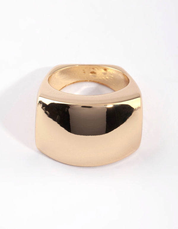 Gold Large Rectangle Ring
