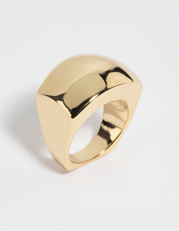 Gold Large Rectangle Ring