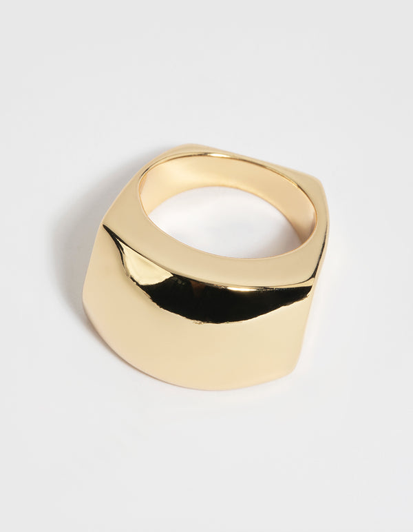 Gold Large Rectangle Ring