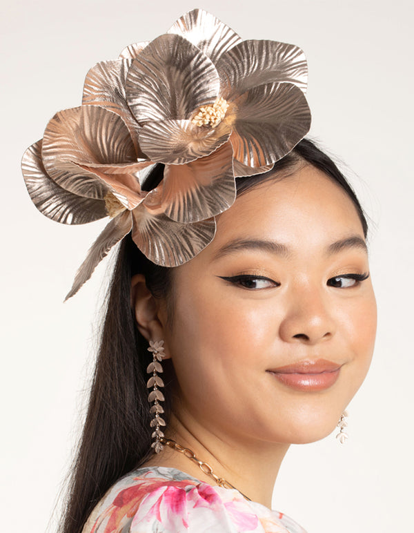 Rose Gold PU Leather Headband