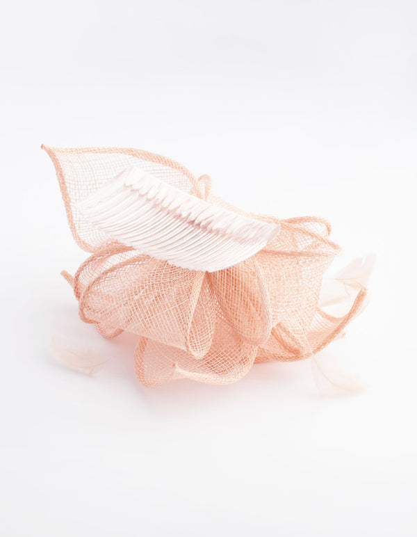 Blush Feather Straw Clip