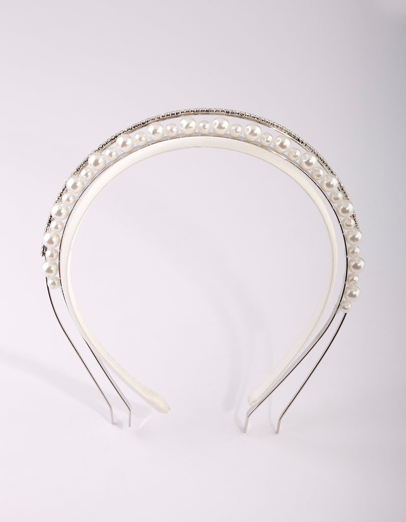 Silver Diamond & Pearl Headband - Lovisa display picture 1