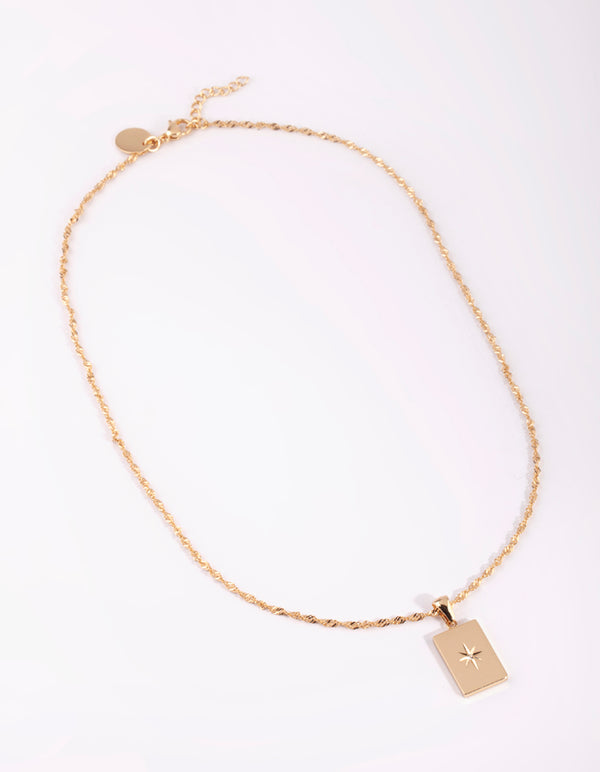 Gold Plated Surgical Steel Star Seeker Necklace