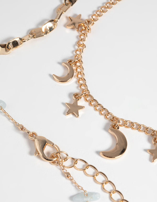 Gold Celestial Bracelet Set