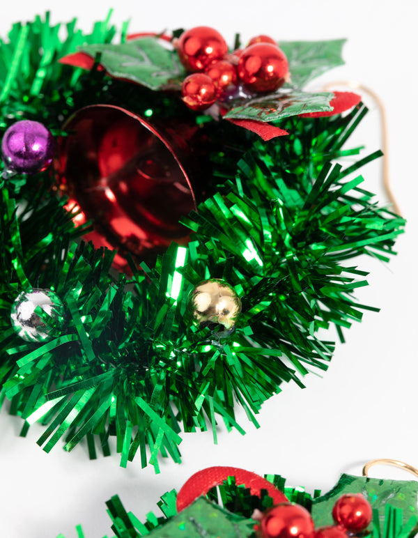 Festive Wreath Drop Earrings