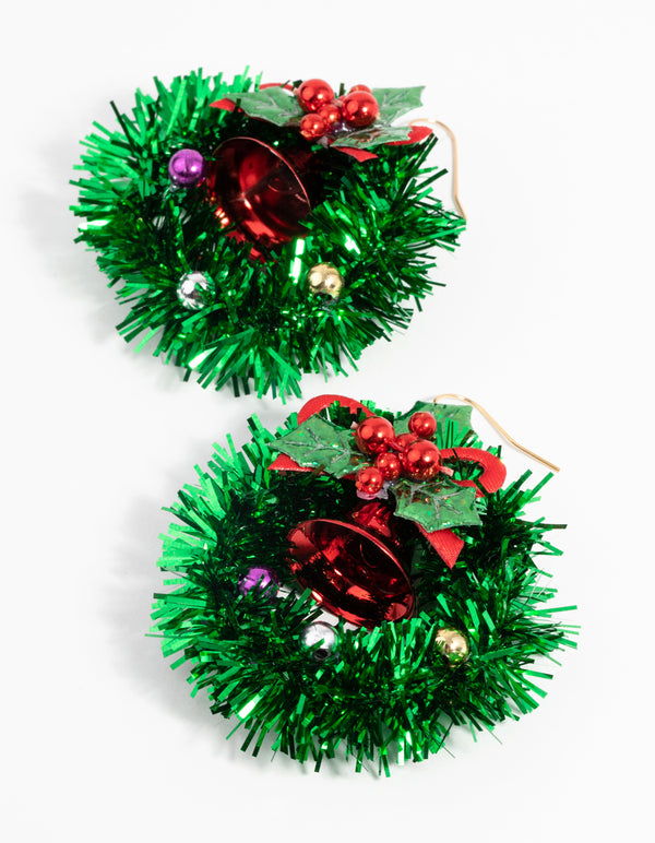 Festive Wreath Drop Earrings
