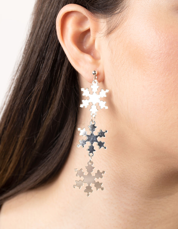 Festive Snowflake Drop Earrings