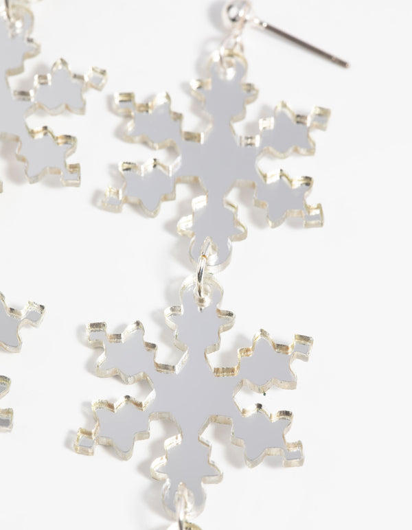Festive Snowflake Drop Earrings