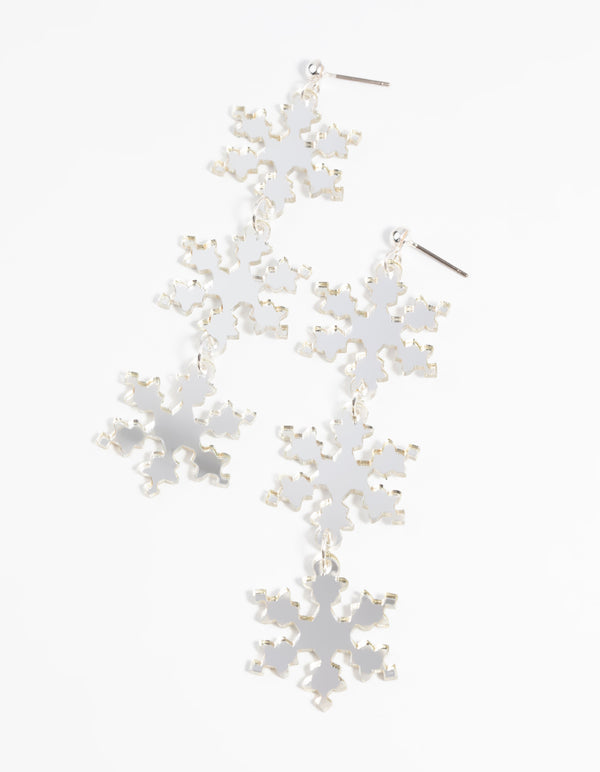 Festive Snowflake Drop Earrings