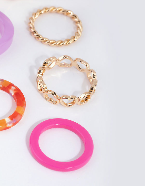 Multicoloured Acrylic Ring Pack