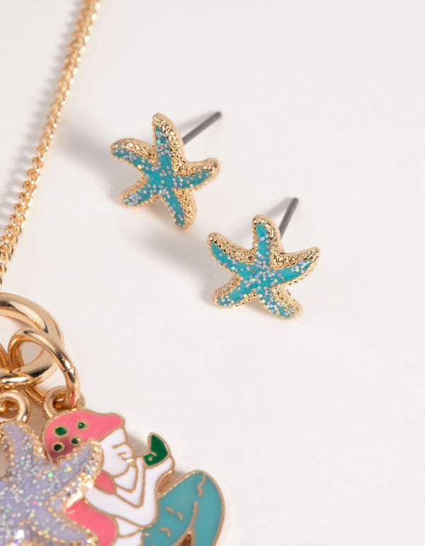 Kids Under the Sea Necklace & Earrings Set