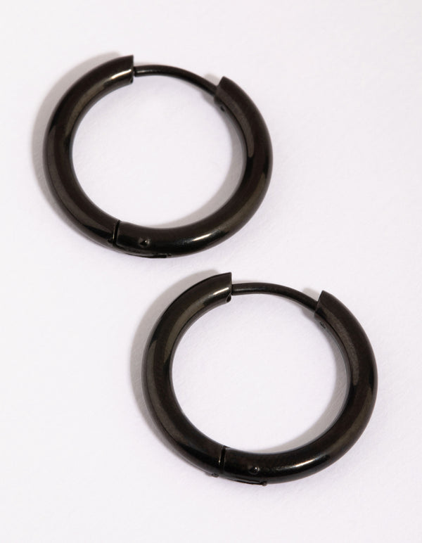 Matte Black Huggie Hoop Earrings