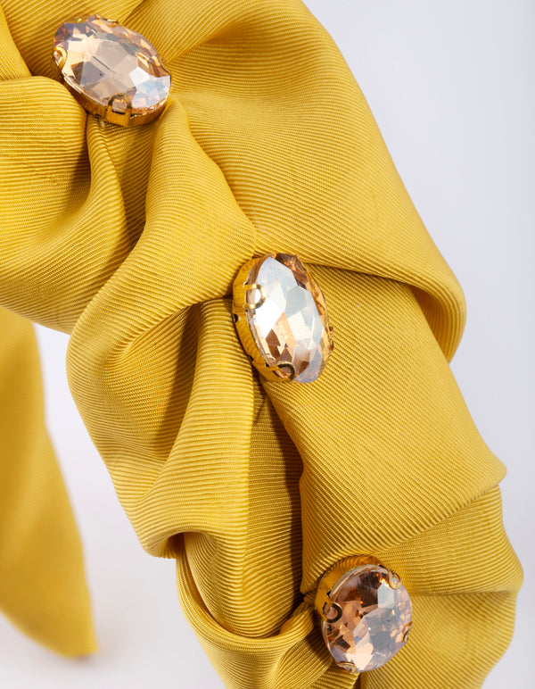 Lime Diamante Scrunch Headband