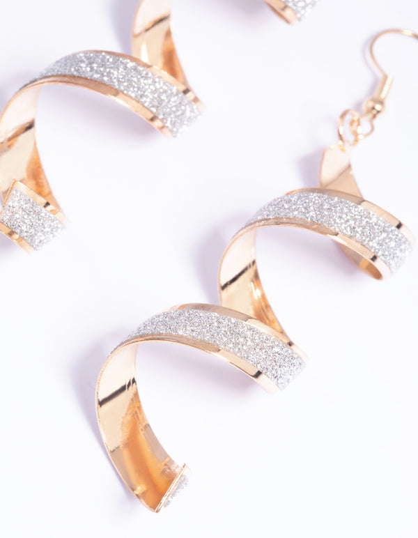 Gold Glitter Drop Earrings