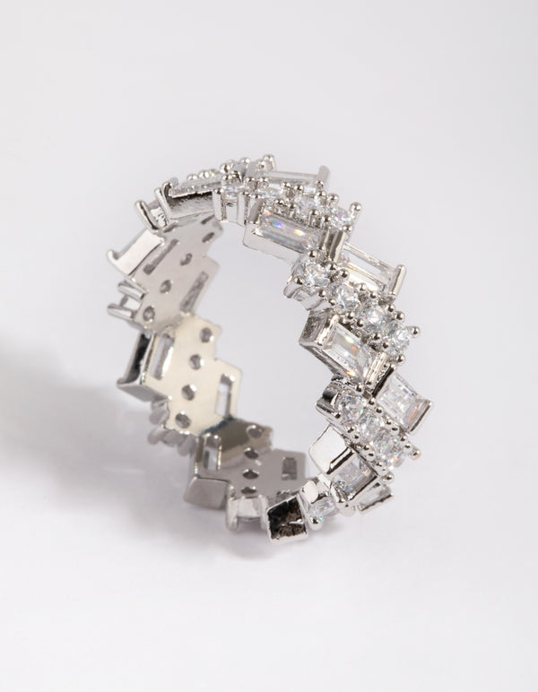 Silver Cubic Zirconia Baguette Ring