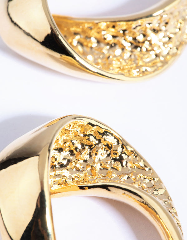 Gold Plated Twisted Hoop Earrings