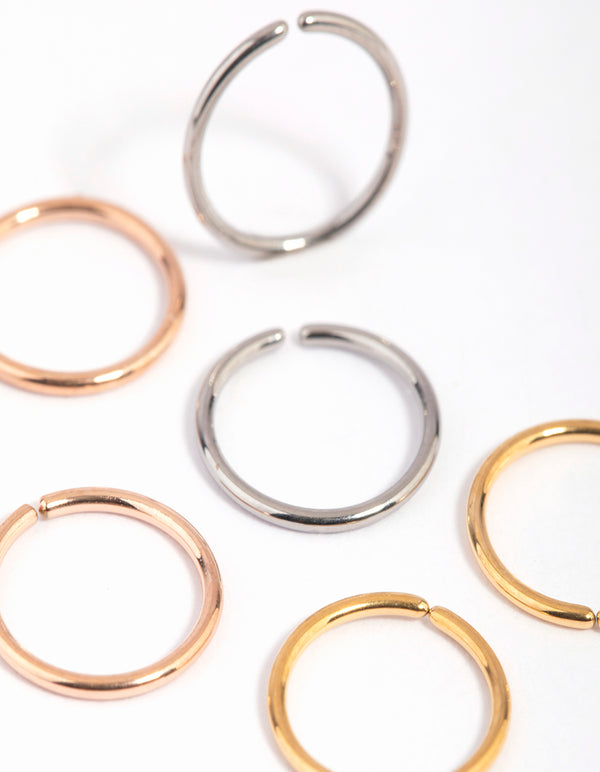 Titanium Nose Ring 6-Pack