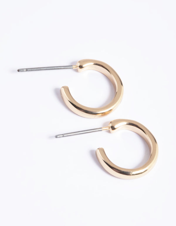 Gold Simple Huggie Hoop Earrings