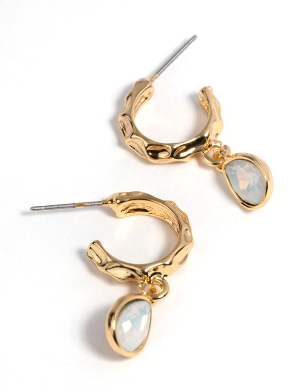 Gold Plated Molten Drop Earrings