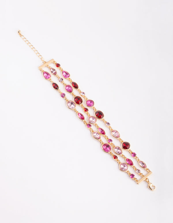 Gold Mixed Marquise Bracelet