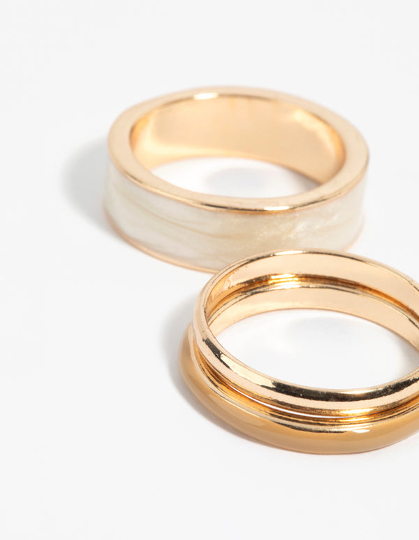 Gold Marble Ring Pack