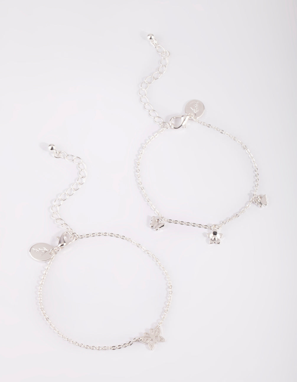 Silver Butterfly Bracelet Set