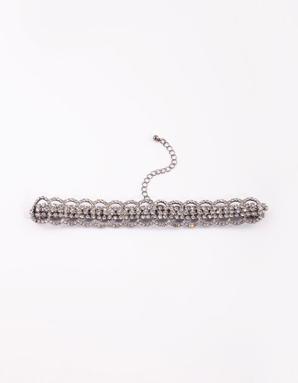 Gunmetal Diamante Choker