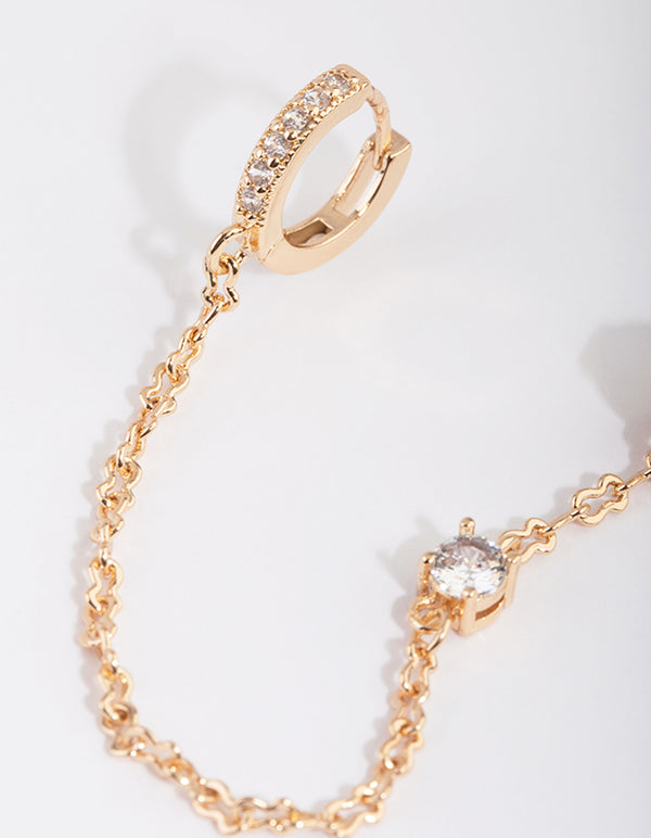 Gold Chain Stud & Huggie Earrings