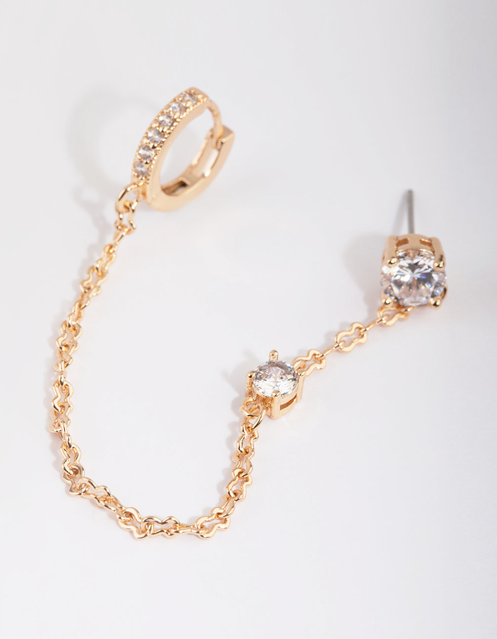 Gold Chain Stud & Huggie Earrings