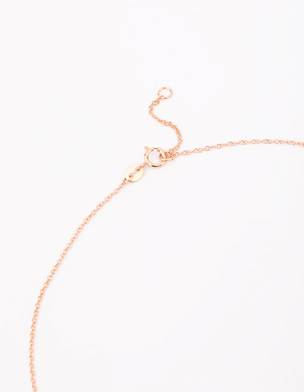 Rose Gold Plated Sterling Silver Rose Necklace