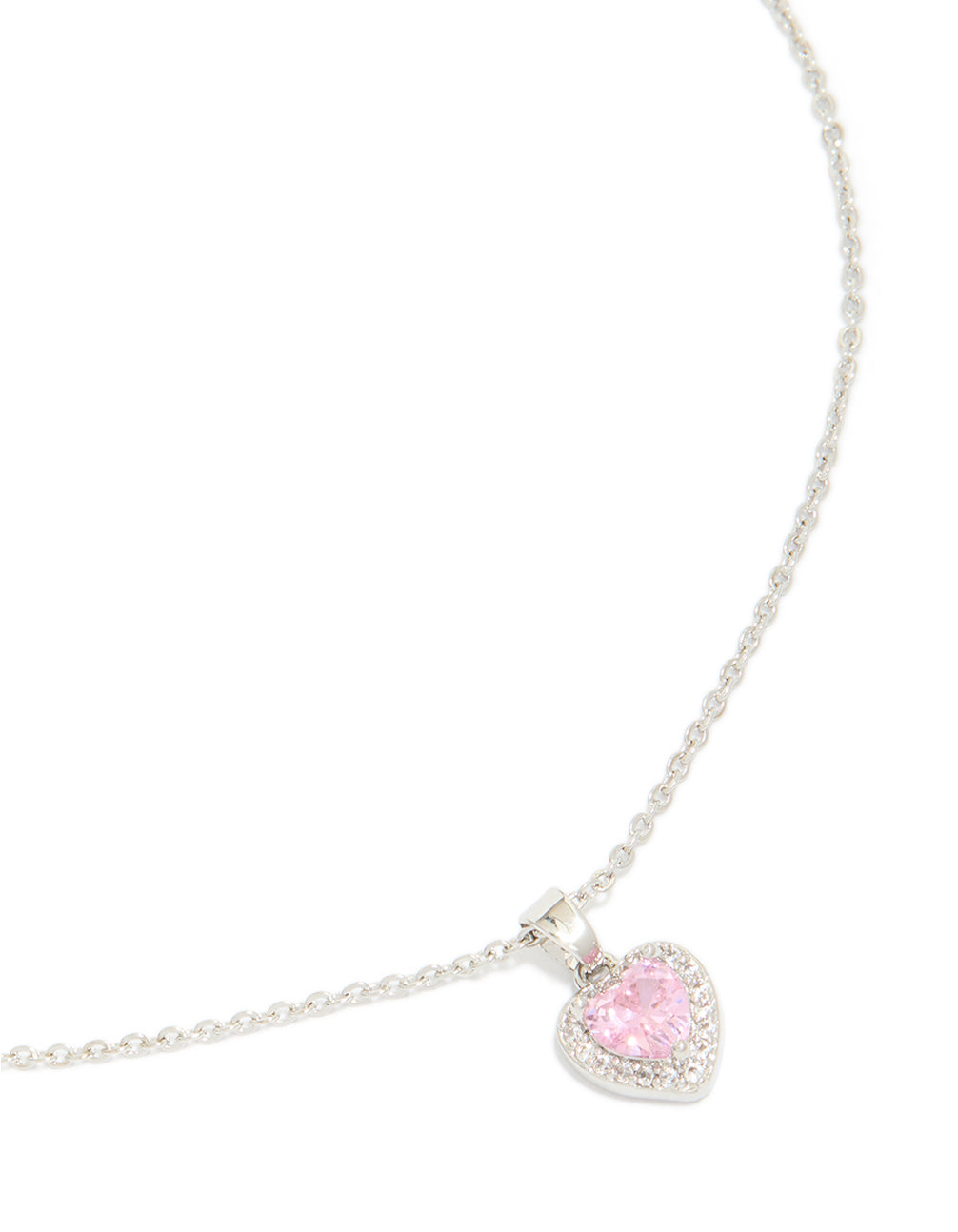 Silver Diamante Heart Necklace