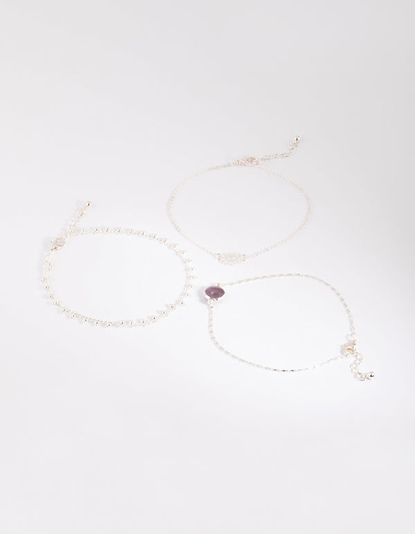 Amethyst Jingle Anklet Set