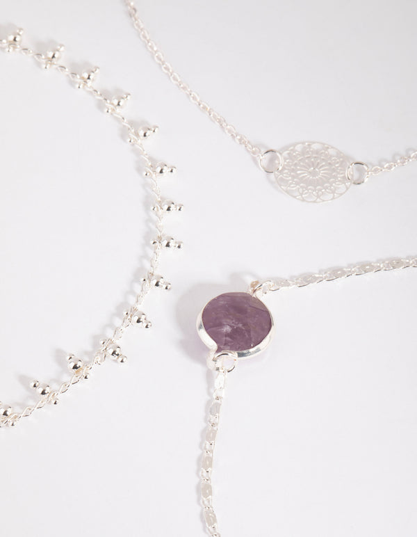 Amethyst Jingle Anklet Set