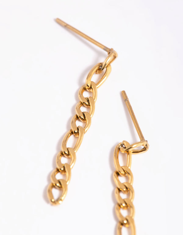 Gold Plated Surgical Steel Chain Drop Earrings