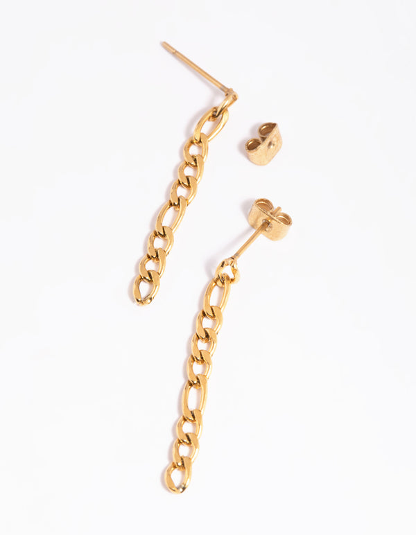 Gold Plated Surgical Steel Chain Drop Earrings