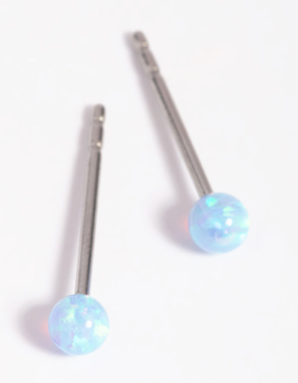 Surgical Steel Opal Stud Earrings