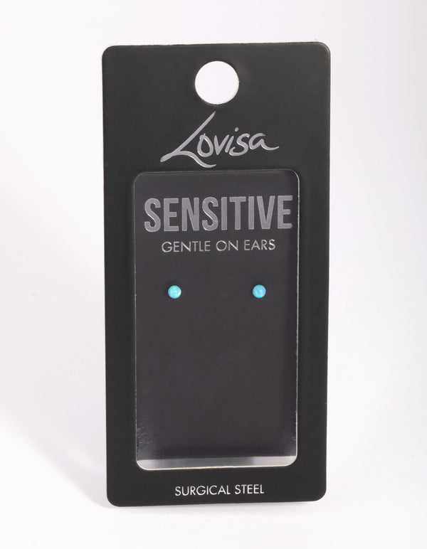 Surgical Steel Opal Stud Earrings