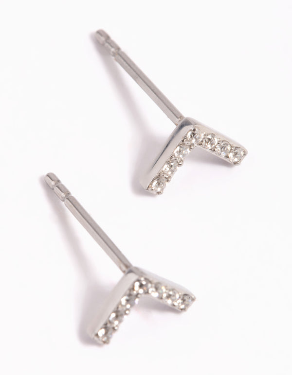 Surgical Steel Cubic Zirconia V Stud Earrings
