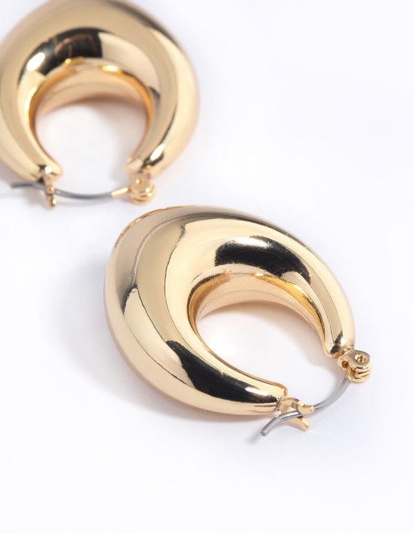 Gold-Plated Creole Hoop Earrings
