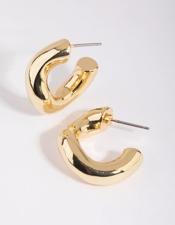 Gold Plated Chunky Hoop Earrings
