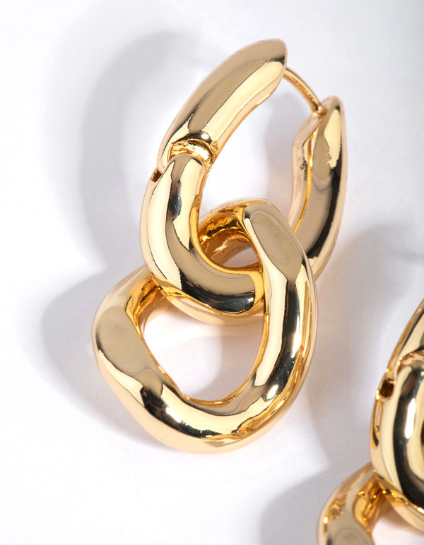 Gold Plated Link Drop Earrings